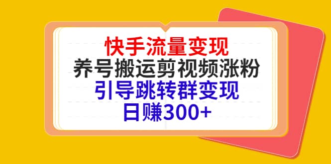 快手流量变现，养号搬运剪视频涨粉，引导跳转群变现日赚300+网赚项目-副业赚钱-互联网创业-资源整合南风学院