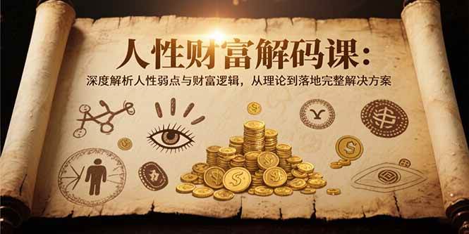 （15434期）人性财富解码课6.0：深度解析人性弱点与财富逻辑，理论到落地完整解决方案网赚项目-副业赚钱-互联网创业-资源整合南风学院