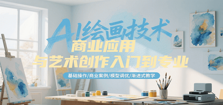 AI绘画技术商业应用与艺术创作入门到专业，基础操作/商业案例/模型调优/渐进式教学网赚项目-副业赚钱-互联网创业-资源整合南风学院