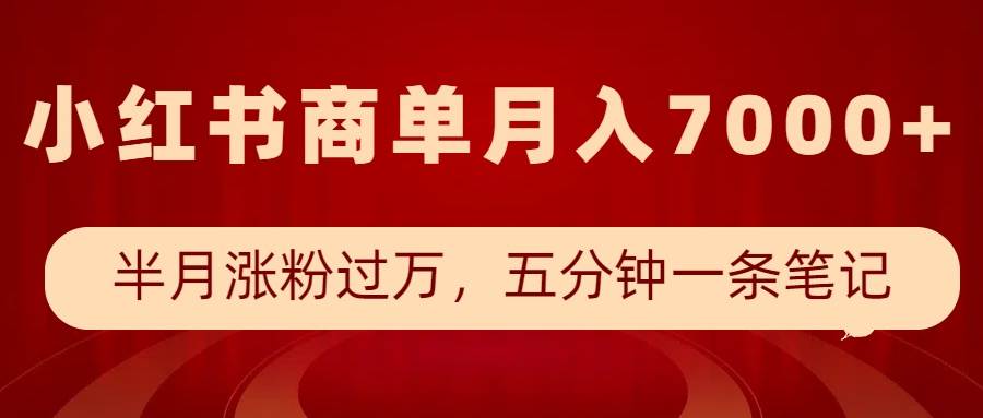 小红书商单最新玩法，半个月涨粉过万，五分钟一条笔记，月入7000+网赚项目-副业赚钱-互联网创业-资源整合南风学院