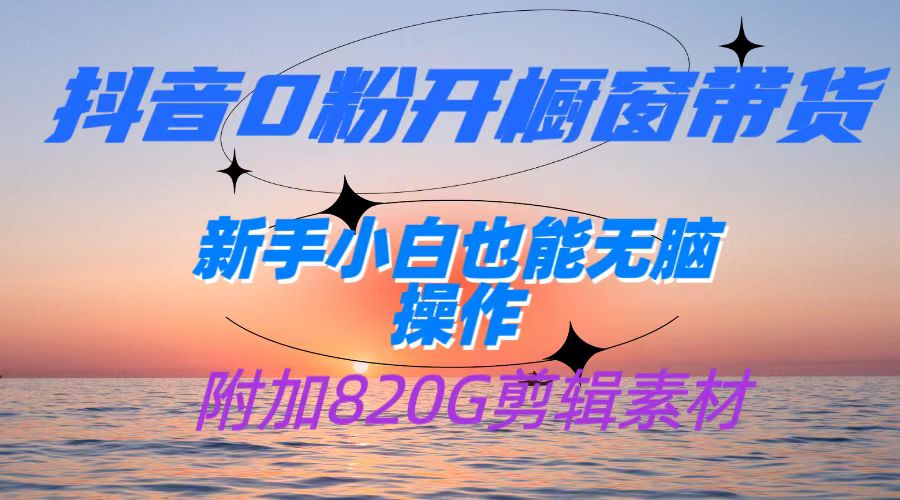 抖音0粉开橱窗带货，日入500+，新手小白也能无脑操作【附加820G剪辑资料】网赚项目-副业赚钱-互联网创业-资源整合南风学院