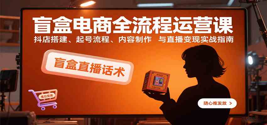 盲盒电商全流程运营课：抖店搭建、起号流程、内容制作与直播变现实战指南网赚项目-副业赚钱-互联网创业-资源整合南风学院