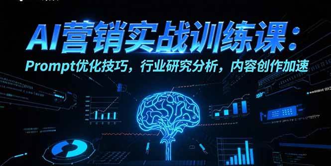 （15465期）AI营销实战训练课：Prompt优化技巧，行业研究分析，内容创作加速网赚项目-副业赚钱-互联网创业-资源整合南风学院