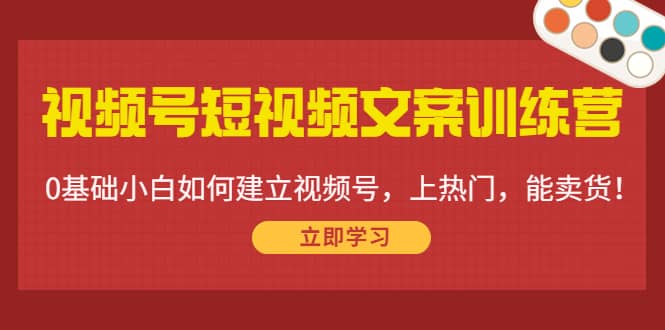 视频号短视频文案训练营：0基础小白如何建立视频号，上热门，能卖货！网赚项目-副业赚钱-互联网创业-资源整合南风学院