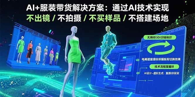 （15728期）AI+服装带货解决方案：通过AI技术实现 不出镜/不拍摄/不买样品/不搭建场地网赚项目-副业赚钱-互联网创业-资源整合南风学院