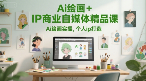 Ai绘画+IP商业自媒体精品课，Ai绘画实操，个人ip打造网赚项目-副业赚钱-互联网创业-资源整合南风学院