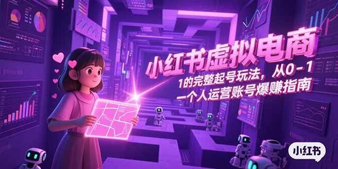 （15230期）小红书虚拟电商，从0-1的完整起号玩法，一个人运营账号爆赚指南网赚项目-副业赚钱-互联网创业-资源整合南风学院