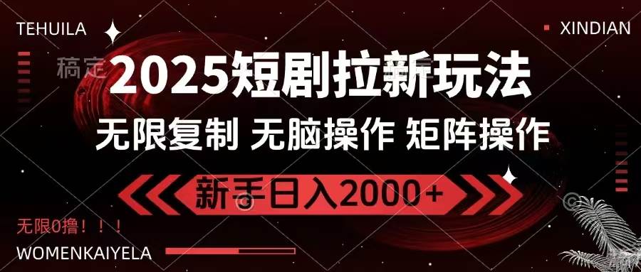 （14429期）2025短剧拉新玩法，无需注册登录，无限0撸，无脑批量操作日入2000+网赚项目-副业赚钱-互联网创业-资源整合南风学院