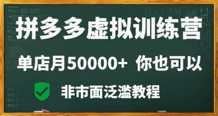 拼多多虚拟电商训练营月入30000+你也行,暴利稳定长久,副业首选网赚项目-副业赚钱-互联网创业-资源整合南风学院