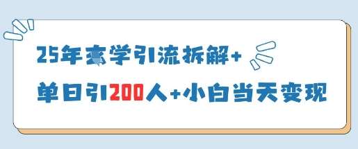25年国学引流拆解+单日引200人+小白当天就能变现网赚项目-副业赚钱-互联网创业-资源整合南风学院