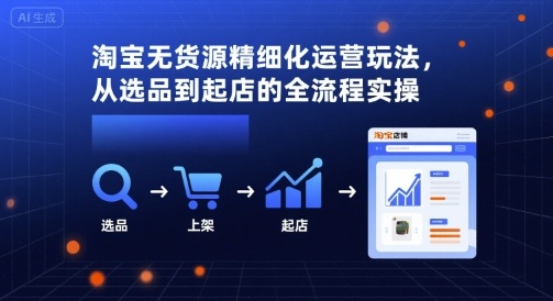 淘宝无货源精细化运营玩法，从选品到起店的全流程实操网赚项目-副业赚钱-互联网创业-资源整合南风学院