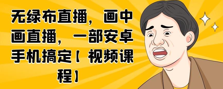 无绿布直播，画中画直播，一部安卓手机搞定【视频课程】网赚项目-副业赚钱-互联网创业-资源整合南风学院