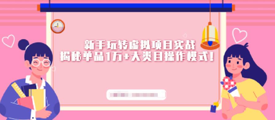 新手玩转虚拟项目实战，揭秘单品1万+大类目操作模式【视频课程】网赚项目-副业赚钱-互联网创业-资源整合南风学院