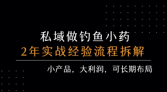 私域做钓鱼小药 每单利润3张+ 详细流程拆解网赚项目-副业赚钱-互联网创业-资源整合南风学院