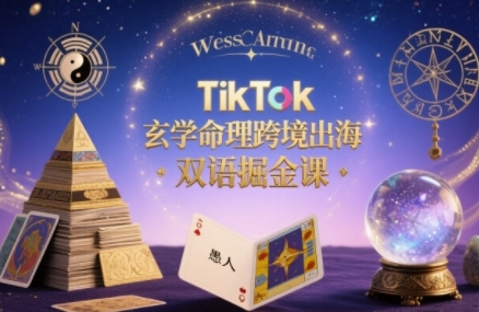 TikTok玄学命理跨境出海双语掘金课，手把手教你用命理知识精准直击海外用户痛点网赚项目-副业赚钱-互联网创业-资源整合南风学院