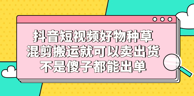 抖音短视频好物种草，混剪搬运就可以卖出货，不是傻子都能出单网赚项目-副业赚钱-互联网创业-资源整合南风学院