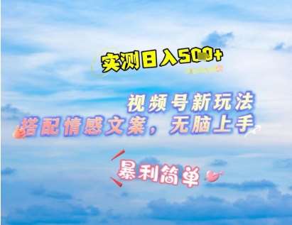 微信视频号最新玩法，表情包搭配情感文案，2分钟一条原创作品，简单好上手，轻松日入几张网赚项目-副业赚钱-互联网创业-资源整合南风学院