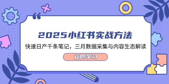 （14347期）2025小红书实战方法，快速日产千条笔记，三月数据采集与内容生态解读网赚项目-副业赚钱-互联网创业-资源整合南风学院
