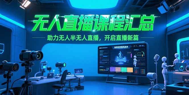 （15218期）无人直播课程汇总，含非实时防风技术，助力无人半无人直播，开启直播新篇网赚项目-副业赚钱-互联网创业-资源整合南风学院