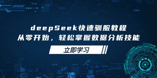 (14536期)deepSeek快速驯服教程,从零开始,轻松掌握数据分析技能网赚项目-副业赚钱-互联网创业-资源整合南风学院