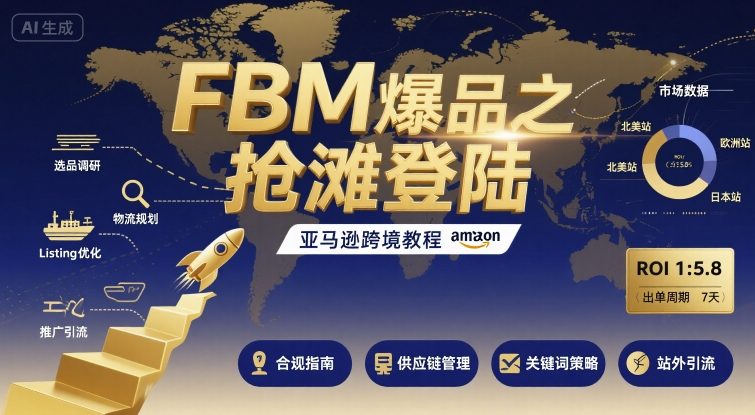 FBM爆品之抢滩登陆-亚马逊跨境教程网赚项目-副业赚钱-互联网创业-资源整合南风学院
