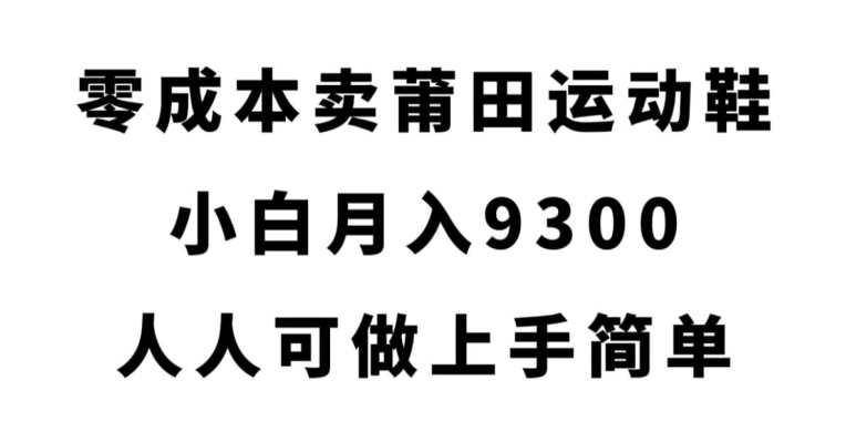 零成本卖莆田运动鞋,小白月入9300,人人可做上手简单【揭秘】网赚项目-副业赚钱-互联网创业-资源整合南风学院
