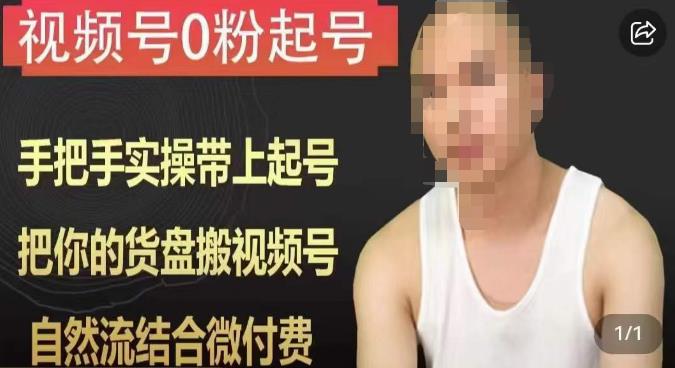 天诺老吴视频号0粉起号课程，手把手实操带上起号，把你的货盘搬视频号，自然流结合微付费网赚项目-副业赚钱-互联网创业-资源整合南风学院