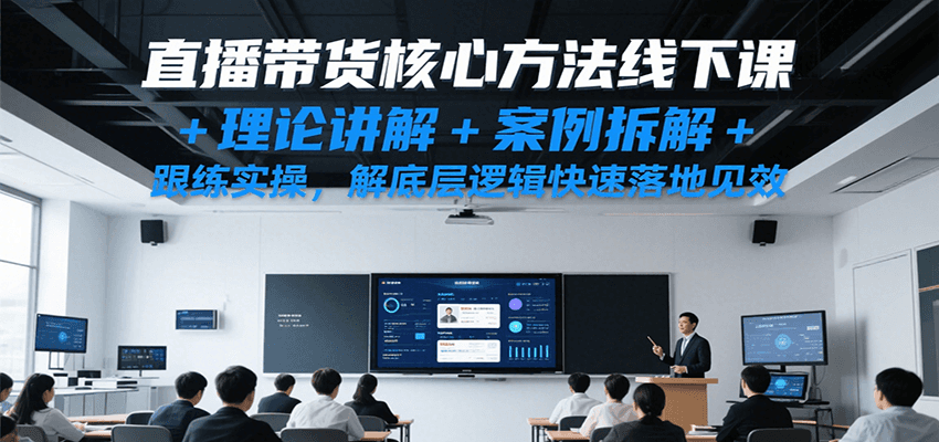 直播带货核心方法线下课，理论讲解+案例拆解+跟练实操，解底层逻辑快速落地见效网赚项目-副业赚钱-互联网创业-资源整合南风学院
