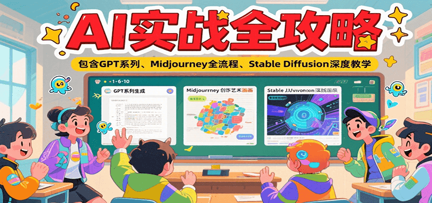 AI实战全攻略，包含GPT系列、Midjourney全流程、Stable Diffusion深度教学网赚项目-副业赚钱-互联网创业-资源整合南风学院