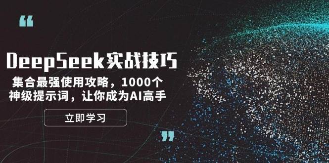 DeepSeek实战技巧：集合最强使用攻略，1000个神级提示词，让你成为AI高手网赚项目-副业赚钱-互联网创业-资源整合南风学院