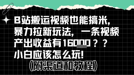 b站掘金计划？搬运视频也能挣拉新的收益，小白应该怎么玩！网赚项目-副业赚钱-互联网创业-资源整合南风学院