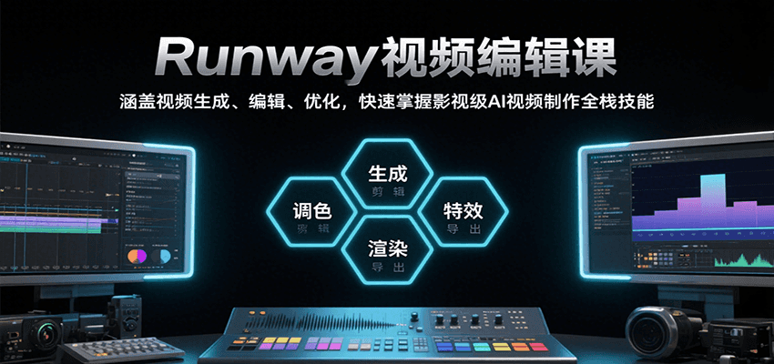 Runway视频编辑课，涵盖视频生成、编辑、优化，快速掌握影视级AI视频制作全栈技能网赚项目-副业赚钱-互联网创业-资源整合南风学院