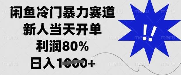 闲鱼冷门暴力赛道，新人当天开单，利润80%，日入多张【揭秘】网赚项目-副业赚钱-互联网创业-资源整合南风学院