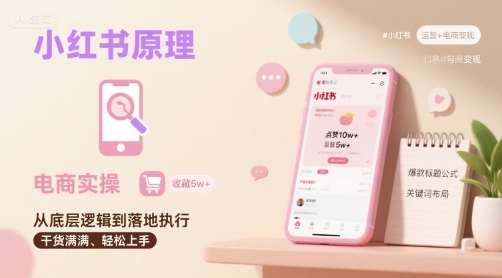 小红书原理以及详细实操流程，小红书电商教程网赚项目-副业赚钱-互联网创业-资源整合南风学院