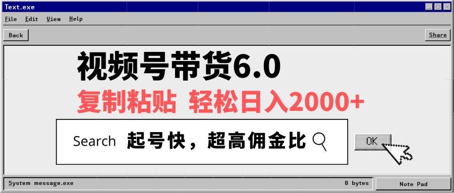 （14325期）视频号带货6.0，轻松日入2000+，起号快，复制粘贴即可，超高佣金比网赚项目-副业赚钱-互联网创业-资源整合南风学院