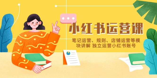 小红书·运营课，笔记运营、规则、店铺运营等模块讲解 独立运营小红书账号网赚项目-副业赚钱-互联网创业-资源整合南风学院