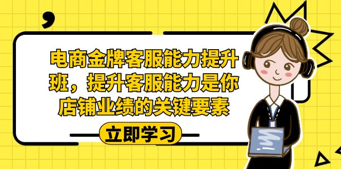 电商-金牌客服能力-提升班，提升客服能力是你店铺业绩的关键要素网赚项目-副业赚钱-互联网创业-资源整合南风学院