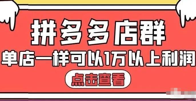 拼多多店群单店一样可以产出1万5以上利润【付费文章】网赚项目-副业赚钱-互联网创业-资源整合南风学院