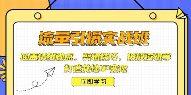 （14008期）流量引爆实战班，涵盖情绪触点，剪辑技巧，投放逻辑等，打造女性IP变现网赚项目-副业赚钱-互联网创业-资源整合南风学院
