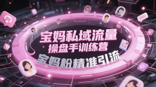 宝妈私域流量操盘手训练营，宝妈粉精准引流网赚项目-副业赚钱-互联网创业-资源整合南风学院