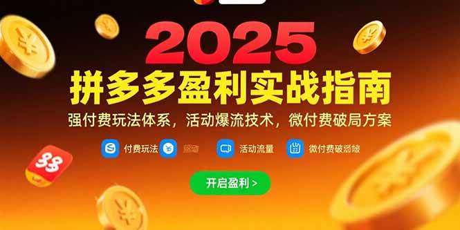 （15357期）拼多多盈利实战指南，强付费玩法，活动爆流技术，微付费破局方案(更新7月)网赚项目-副业赚钱-互联网创业-资源整合南风学院