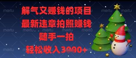 解气又挣钱的项目,最新违章拍照挣钱,随手一拍,轻松收入多张【揭秘】网赚项目-副业赚钱-互联网创业-资源整合南风学院