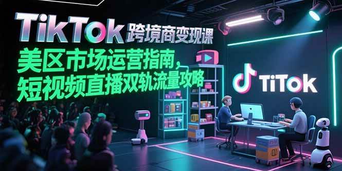 （15344期）TikTok跨境电商变现课，美区市场运营指南，短视频直播双轨流量攻略网赚项目-副业赚钱-互联网创业-资源整合南风学院