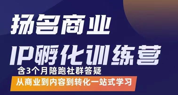 杨名商业IP孵化训练营，从商业到内容到转化一站式学 价值5980元网赚项目-副业赚钱-互联网创业-资源整合南风学院