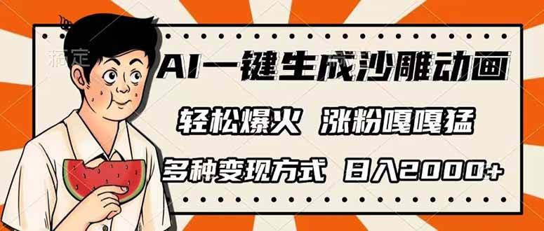 （14161期）AI一键生成沙雕动画，单视频破千万播放，多种变现方式，日入2000+网赚项目-副业赚钱-互联网创业-资源整合南风学院