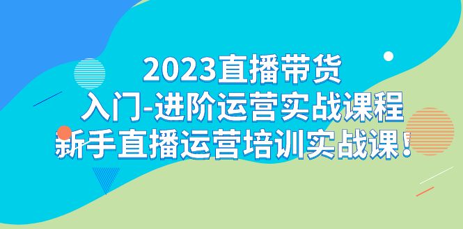 2023直播带货入门-进阶运营实战课程：新手直播运营培训实战课网赚项目-副业赚钱-互联网创业-资源整合南风学院