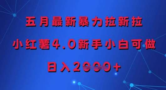 五月最新暴力拉新拉，小红薯4.0新手小白可做，日入多张网赚项目-副业赚钱-互联网创业-资源整合南风学院