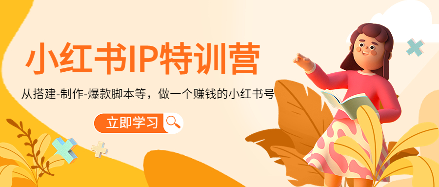 小红书IP特训营：从搭建-制作-爆款脚本等等，做一个赚钱的小红书号网赚项目-副业赚钱-互联网创业-资源整合南风学院
