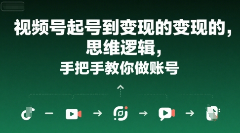 视频号起号到变现的思维逻辑，手把手教你做账号网赚项目-副业赚钱-互联网创业-资源整合南风学院