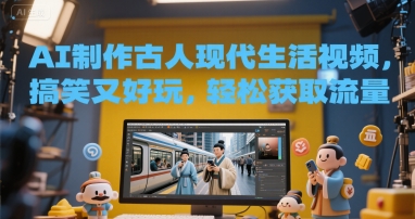AI制作古人现代生活视频，搞笑又好玩，轻松获取流量网赚项目-副业赚钱-互联网创业-资源整合南风学院